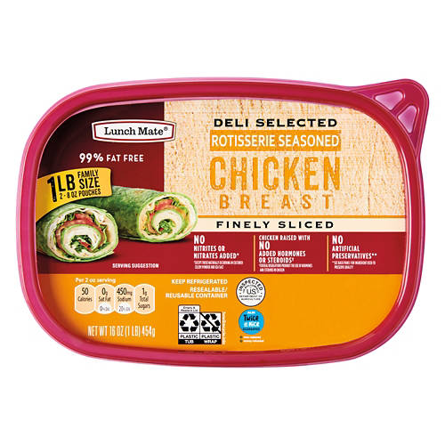 Lunch Mate Family Size Rotisserie Chicken Breast, 1 lb